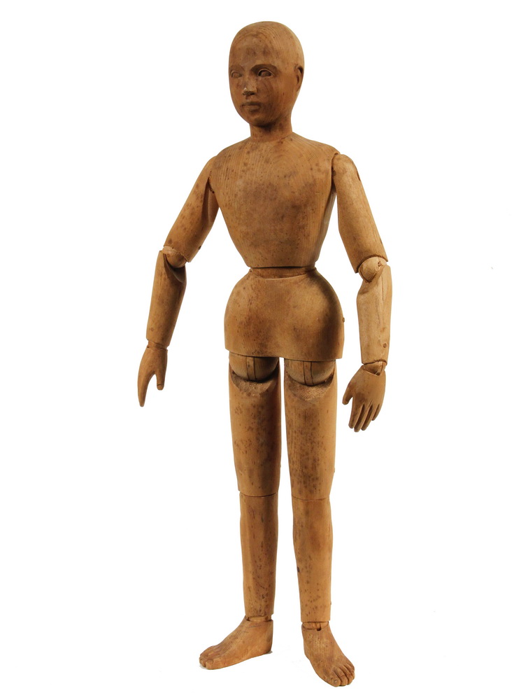 Appraisal: ARTIST'S MANNEQUIN - Articulated Male Posing Figure in unfinished pine