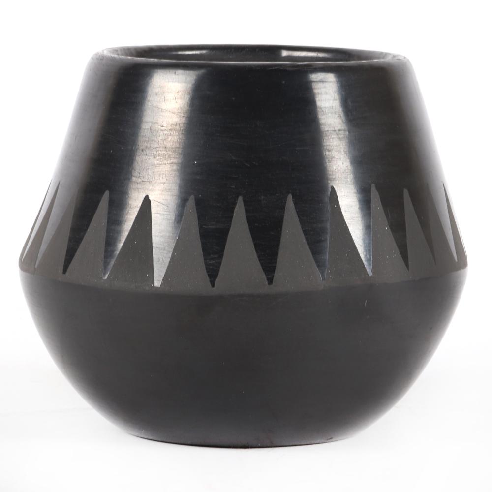 Appraisal: MARIA MARTINEZ SAN ILDEFONSO TRIBE NATIVE AMERICAN BLACK-ON-BLACK POTTERY BOWL