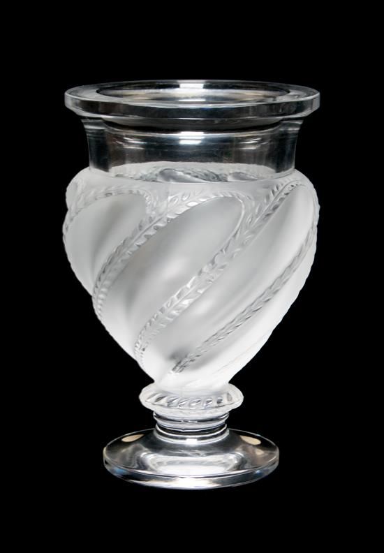 Appraisal: Sale Lot A Lalique Molded and Frosted Glass Vase of