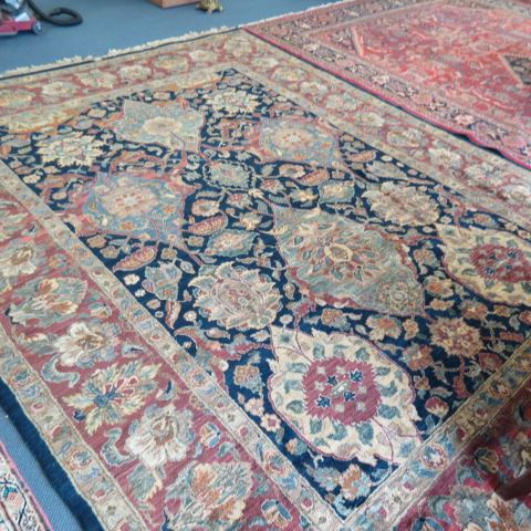 Appraisal: Mahal Persian Handmade Room Size Rug fine florals blue field