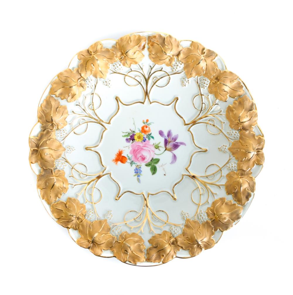 Appraisal: MEISSEN HEAVY GOLD GILT PLATE CHARGER BOWLScalloped plate charger bowl