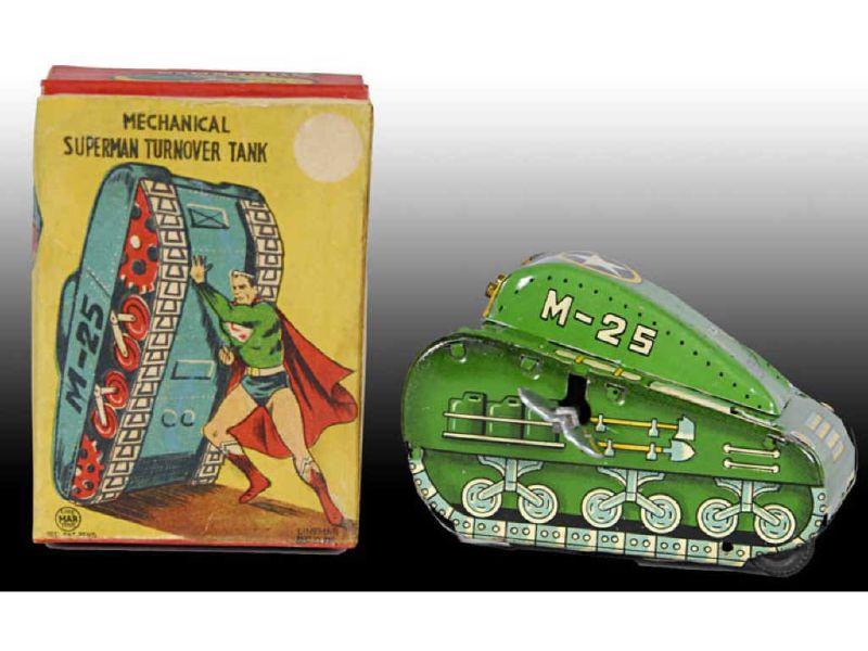 Appraisal: Japanese Linemar Tin Wind-Up Superman Mechanical T Description '' L