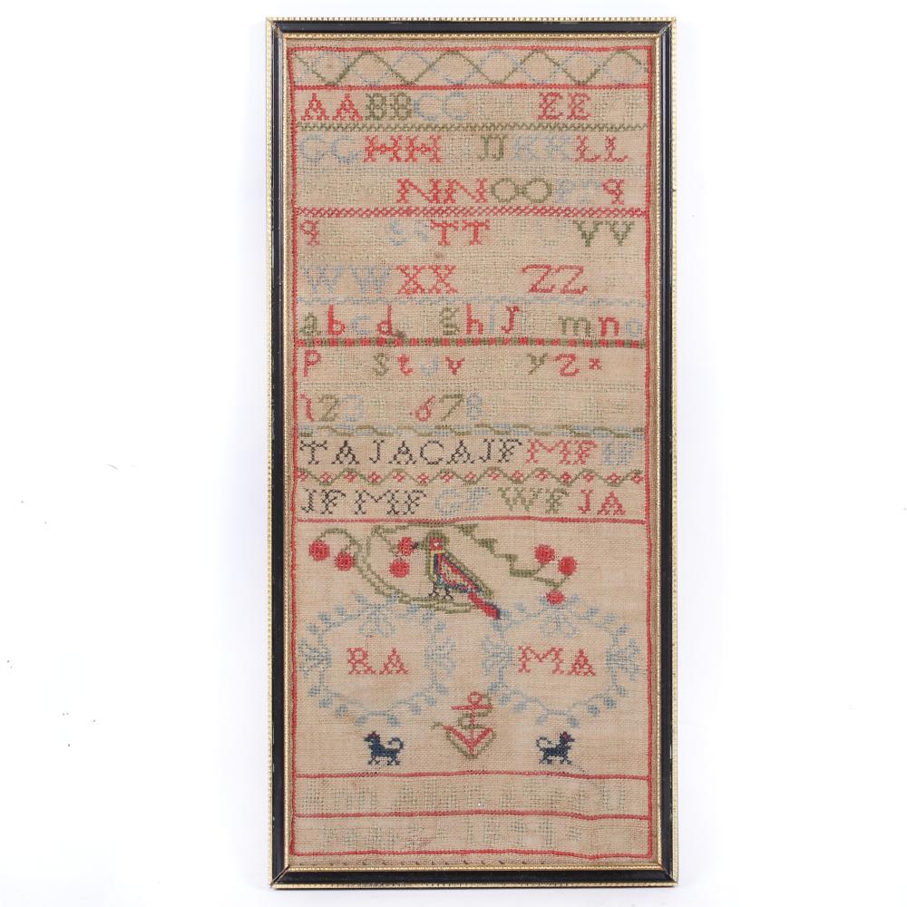 Appraisal: ANTIQUE AMERICAN NEEDLEWORK SAMPLER ANN ALLAN AGED YEAR R A