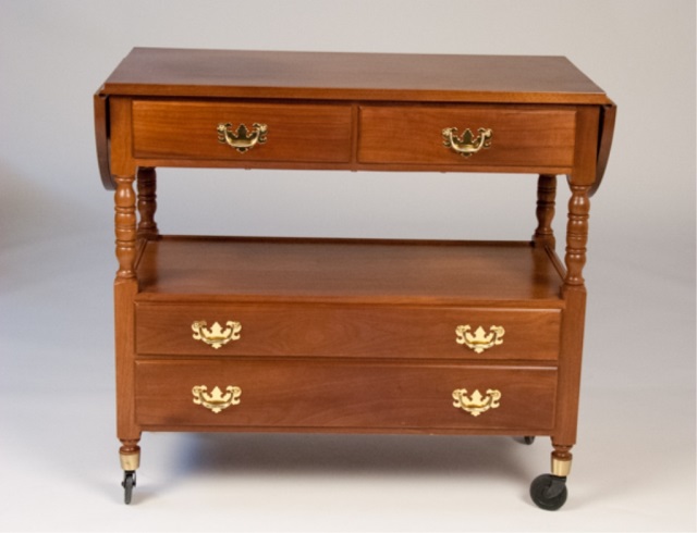 Appraisal: Suters Walnut Tea Cart Two drawers over two drawers