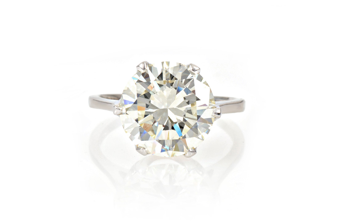 Appraisal: CT DIAMOND SOLITAIRE Classically set in K white gold is