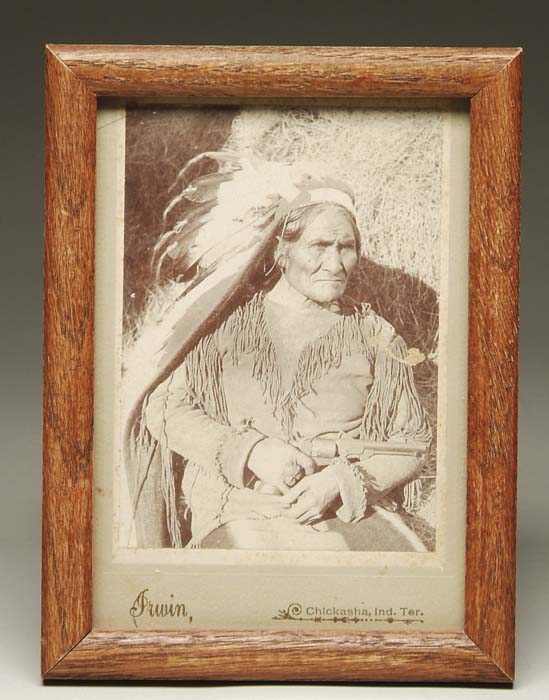 Appraisal: CABINET CARD OF GERONIMO This extremely popular image of Geronimo