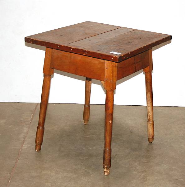 Appraisal: A Shaker pine and maple work table mid th century