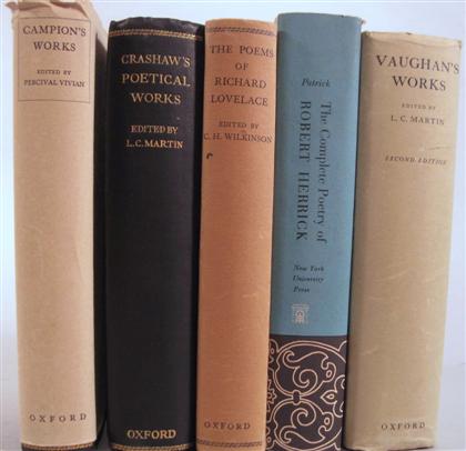 Appraisal: vols English th th Century Poets Campion Thomas Works Oxford