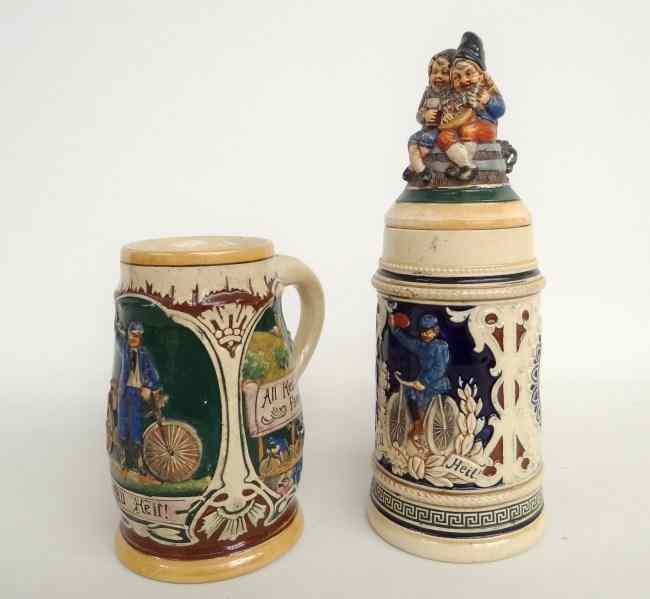 Appraisal: Lot German stein and mug with safeties