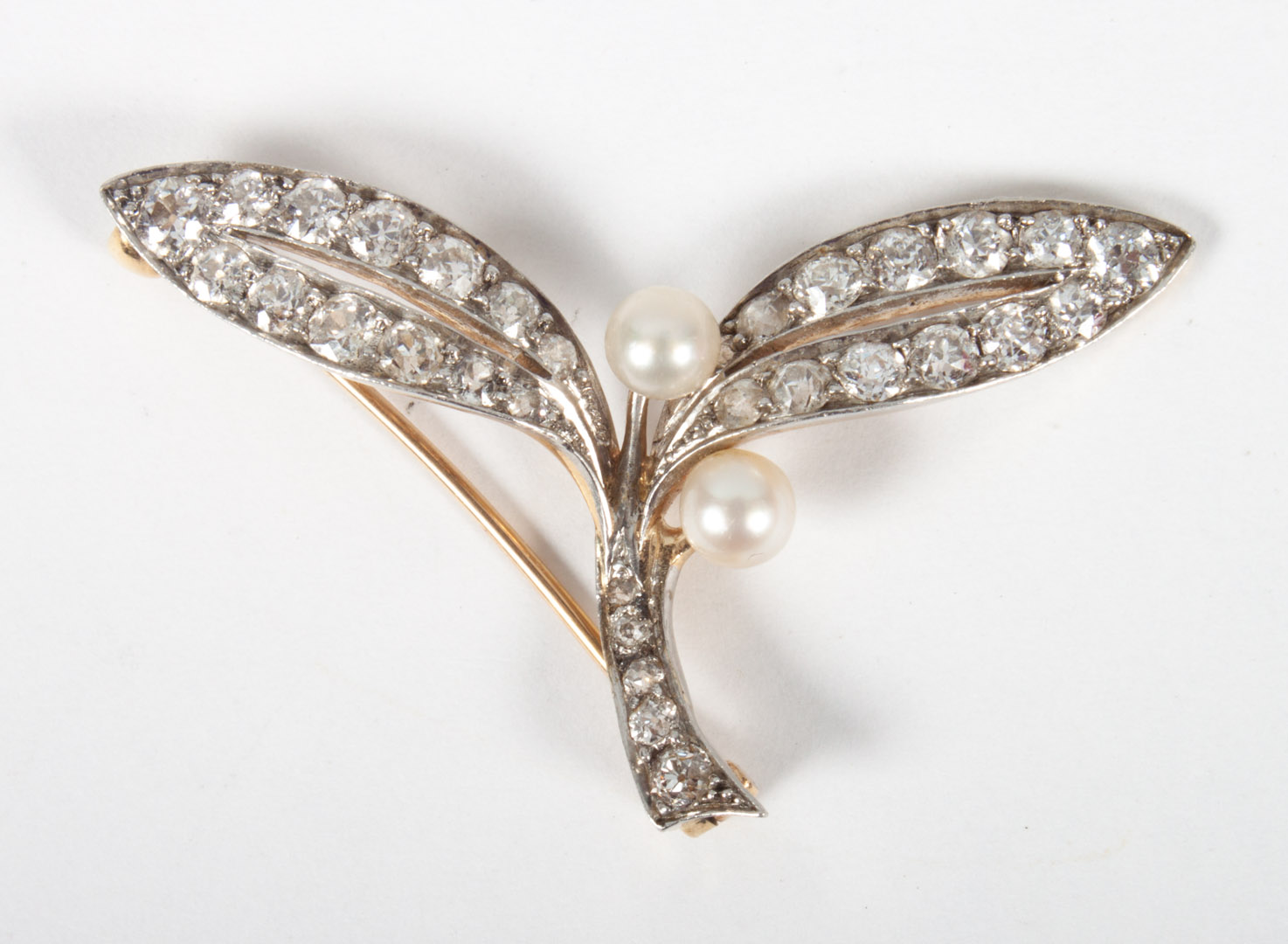 Appraisal: Gold platinum diamond lily of the valley brooch thirty European-cut