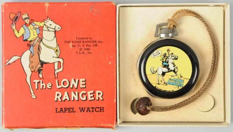 Appraisal: Lone Ranger Western Character Lapel Watch This watch was first