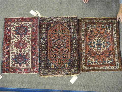 Appraisal: Hamadan throw rugs x x x Estimate -