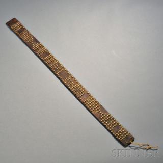 Appraisal: Plains Commercial Leather Belt with Brass Tack Decoration c last