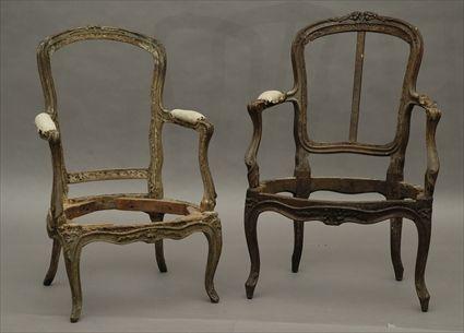 Appraisal: Louis XV Fauteuil Frame Together with a Louis XV-style painted