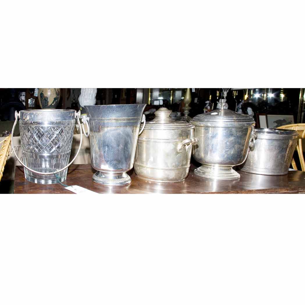 Appraisal: Group of Three Sterling Silver Ice Buckets Together with a