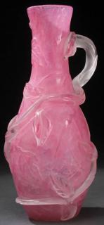 Appraisal: CARDER STEUBEN ROSE QUARTZ VASE A FINE CARDER STEUBEN ROSE