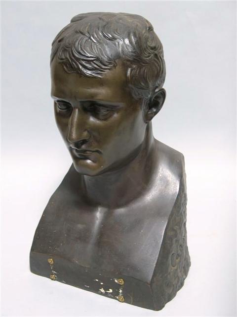 Appraisal: BRONZE BUST OF NAPOLEON AFTER CANOVA Inscribed on left side