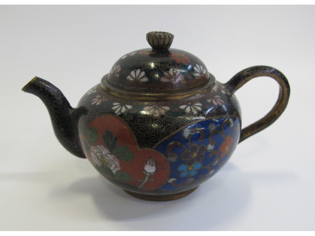 Appraisal: Miniature cloisonne teapot