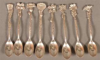 Appraisal: Tiffany Co Sterling Silver Demitasse Spoons Set of Eight Tiffany