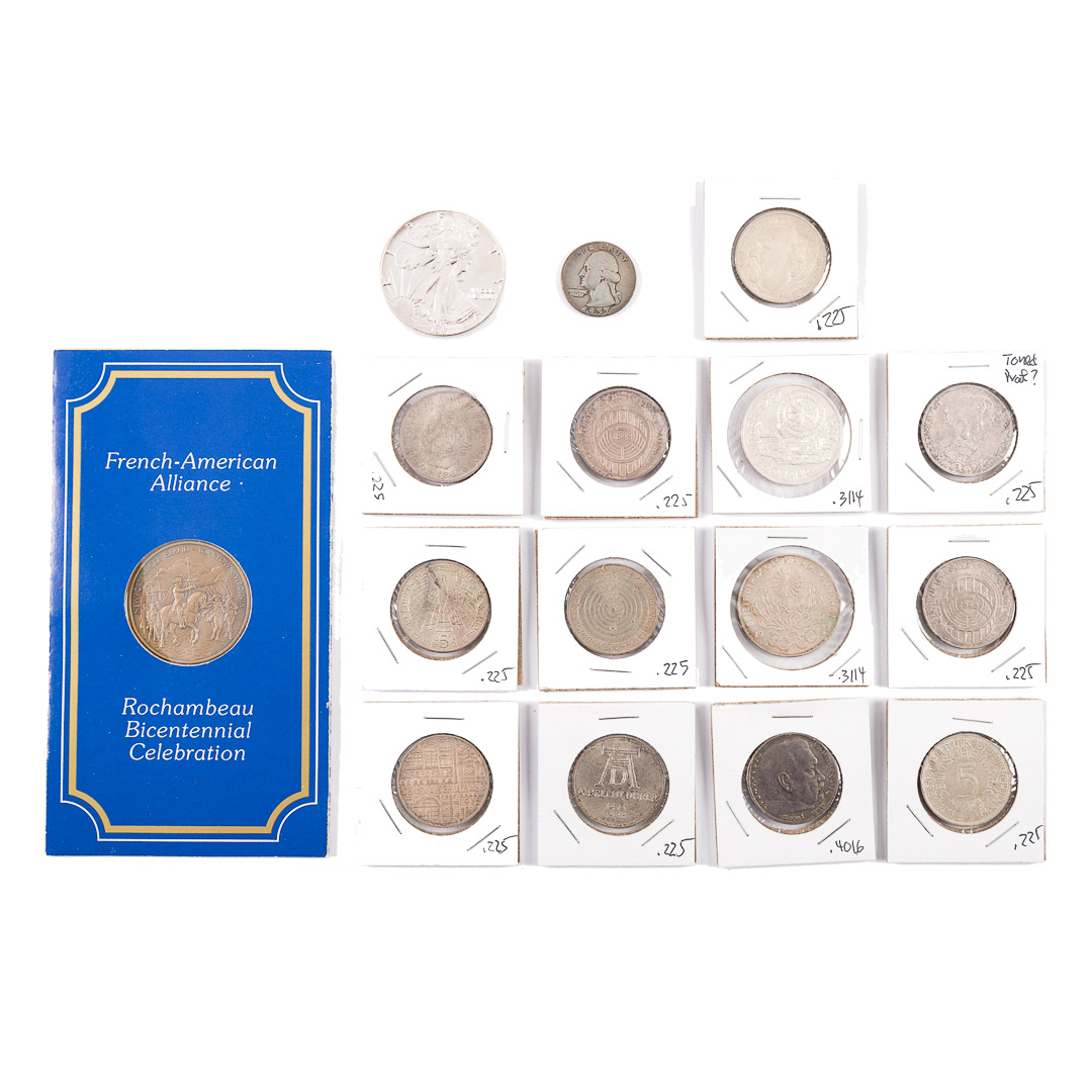 Appraisal: World German Commemorative Silver and US Silver Silver Marks ozt