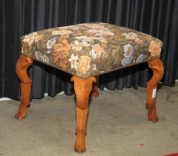 Appraisal: A pair of Baroque style walnut stools th century height