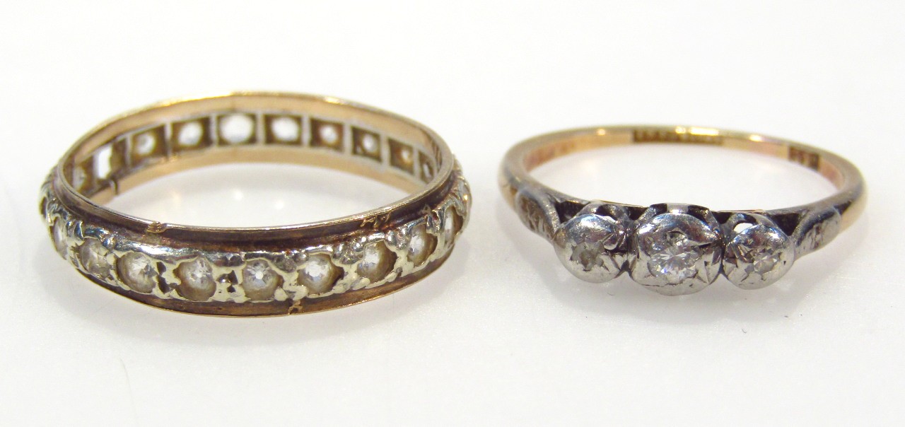 Appraisal: A ct gold eternity ring all round set with small