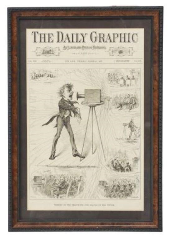 Appraisal: lot of Framed newspaper The Daily Graphic an Illustrated Evening