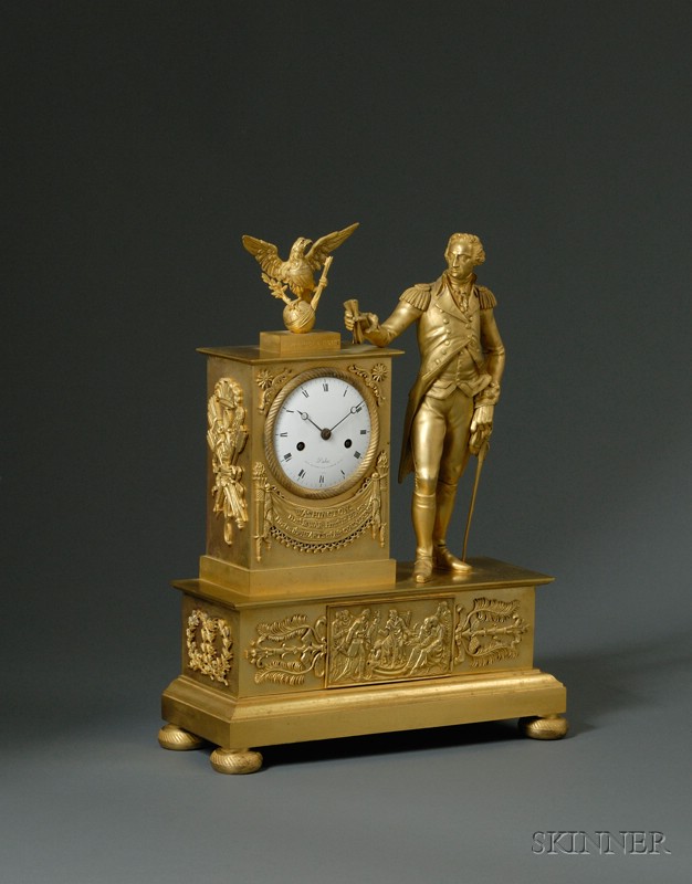 Appraisal: Neoclassical Ormolu French Mantel Clock for the American Market Dubuc