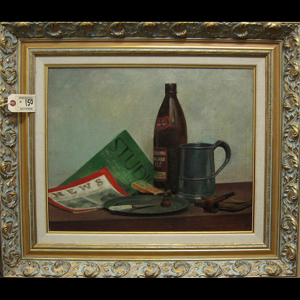 Appraisal: FREDERICK BOURCHIER TAYLOR - CANADIAN STILL LIFE WITH BOTTLE TANKARD