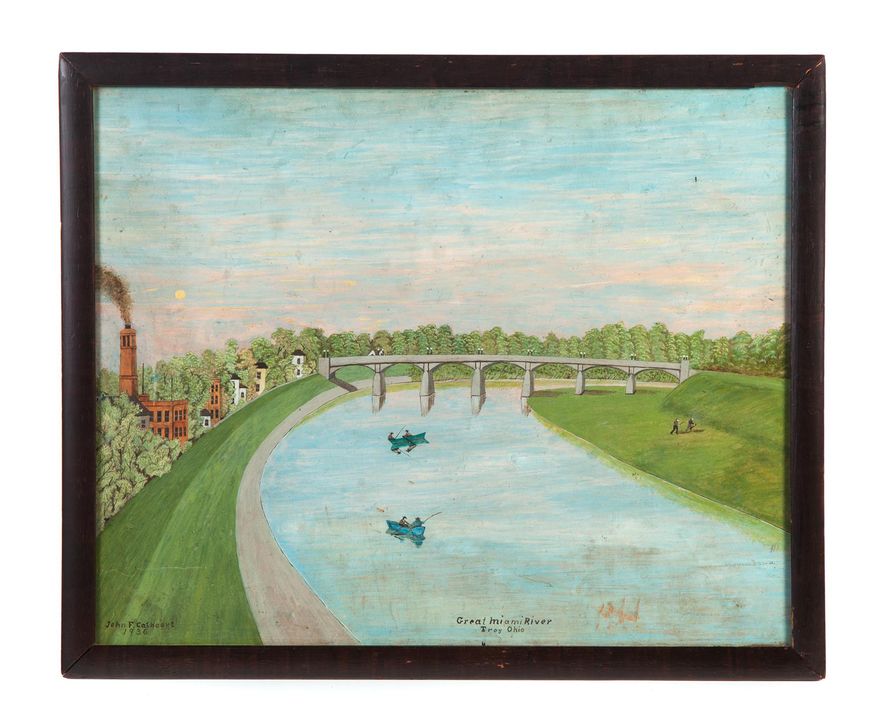 Appraisal: VIEW OF MIAMI RIVER AT TROY OHIO SIGNED JOHN F