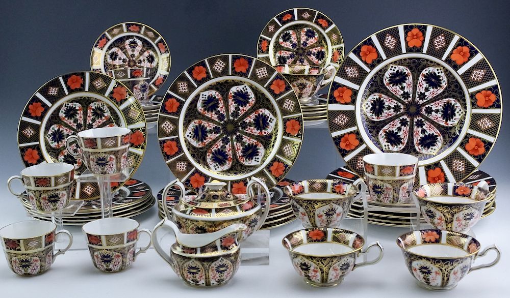 Appraisal: Royal Crown Derby Old Imari Porcelain China Set Forty three