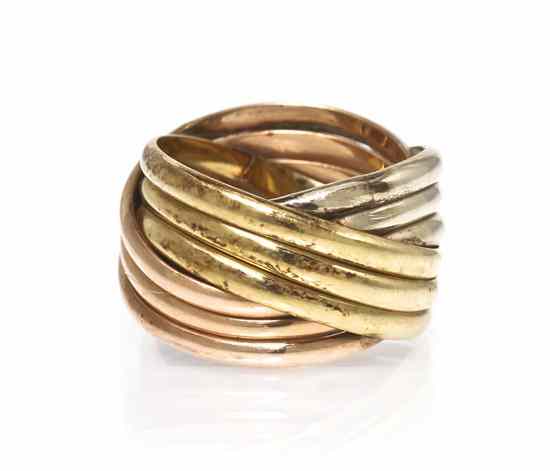 Appraisal: A Karat Multicolor Gold Band with white gold rose gold