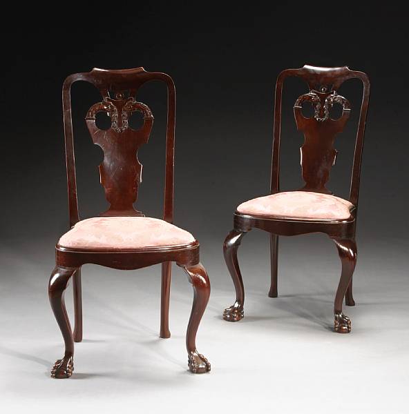 Appraisal: A set of eleven George III style mahogany dining chairs