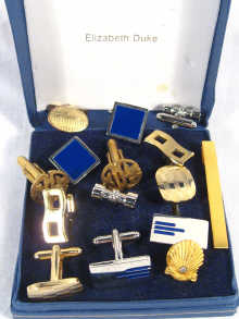 Appraisal: A mixed lot comprising five pairs of plated cufflinks and