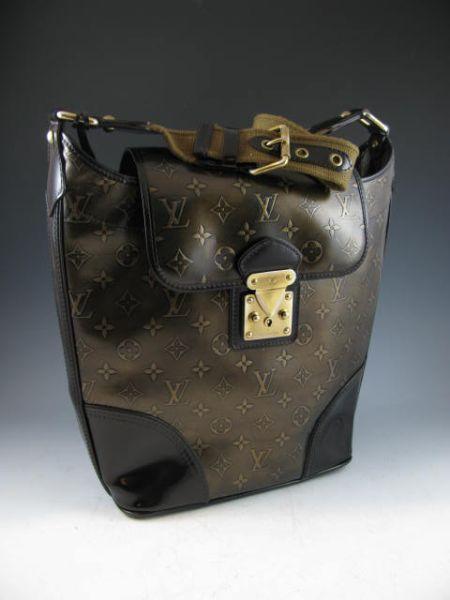 Appraisal: Louis Vuitton Bronze Logo Bag with canvas shoulder strap and