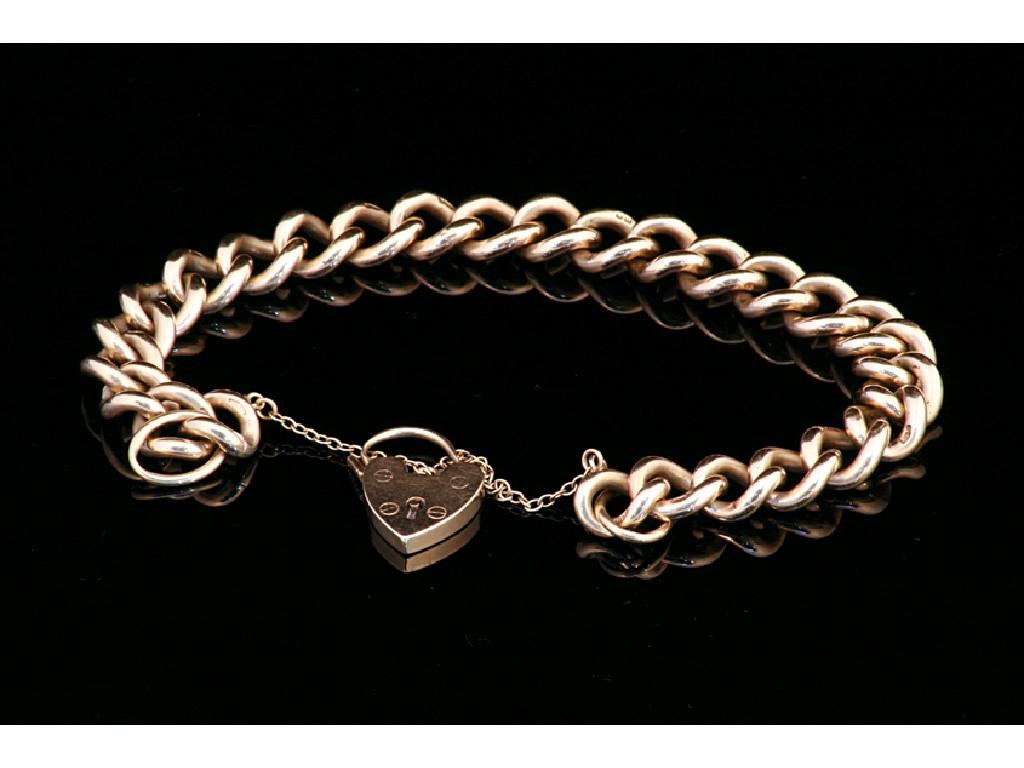 Appraisal: A CT YELLOW GOLD CURB LINK BRACELET each link hallmarked