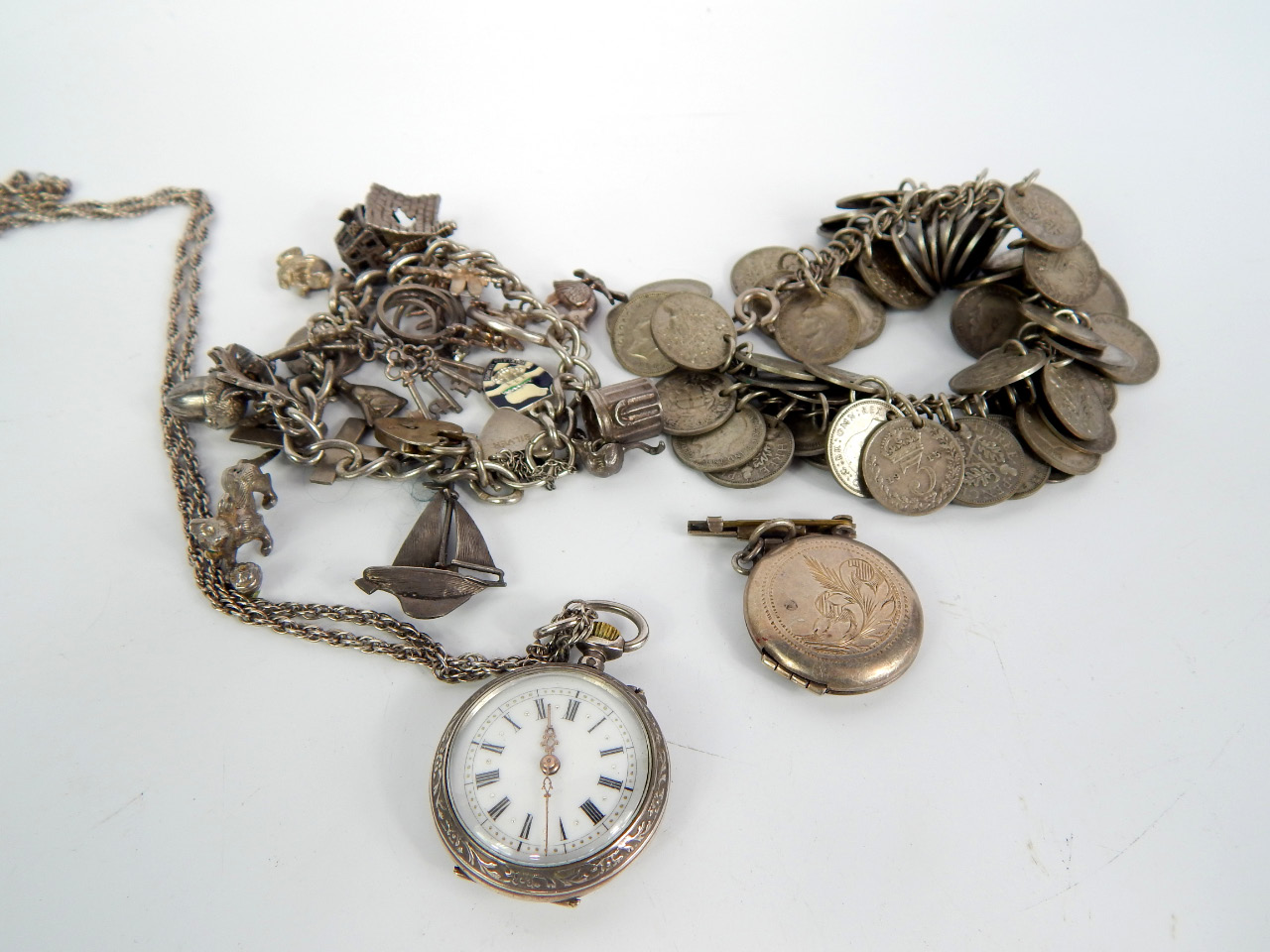 Appraisal: A French lady's silver open faced keyless wind pocket watch