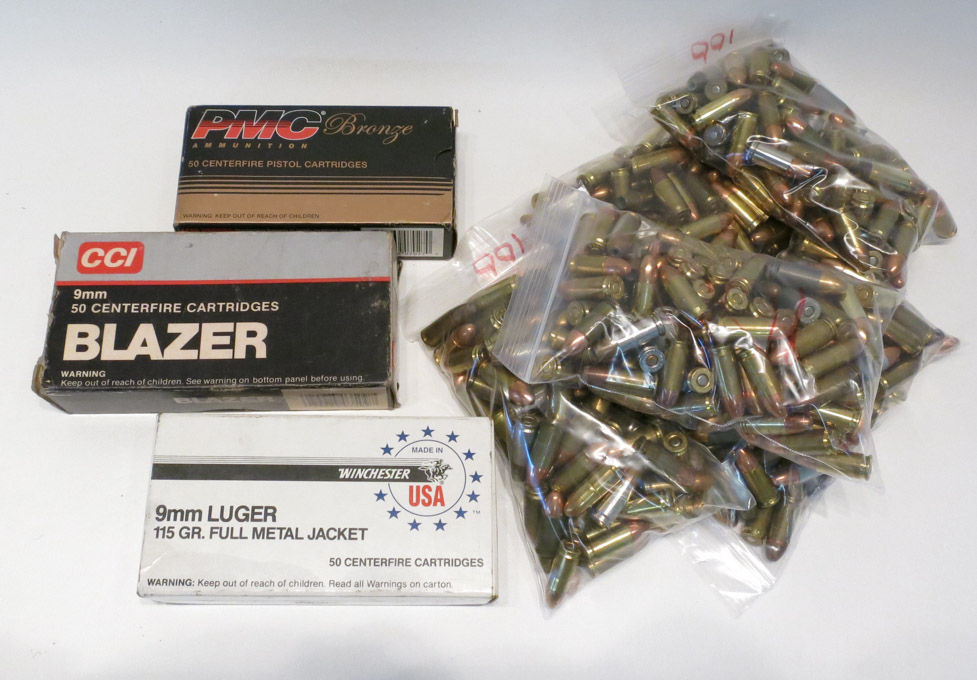 Appraisal: LOT OF MM LUGER PARABELLUM AMMUNITION boxes ct PMC Bronze