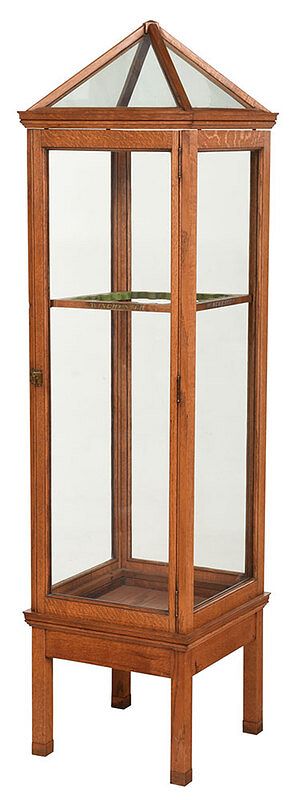 Appraisal: Winchester Rifle Store Display Cabinet early th century oak throughout