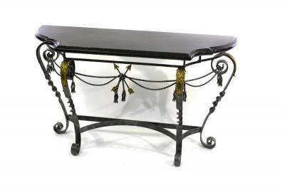 Appraisal: A decorative marble topped console table designed by Maitland Smith