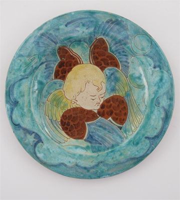 Appraisal: A Della Robbia Pottery plate by Cassandia Annie Walker incised