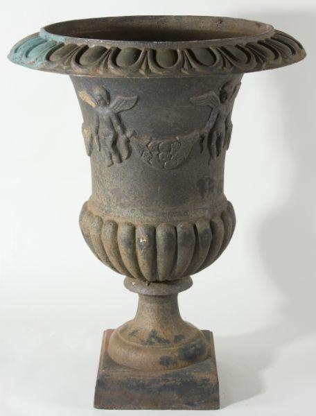 Appraisal: Large Cast Iron Garden Urn early th century one piece