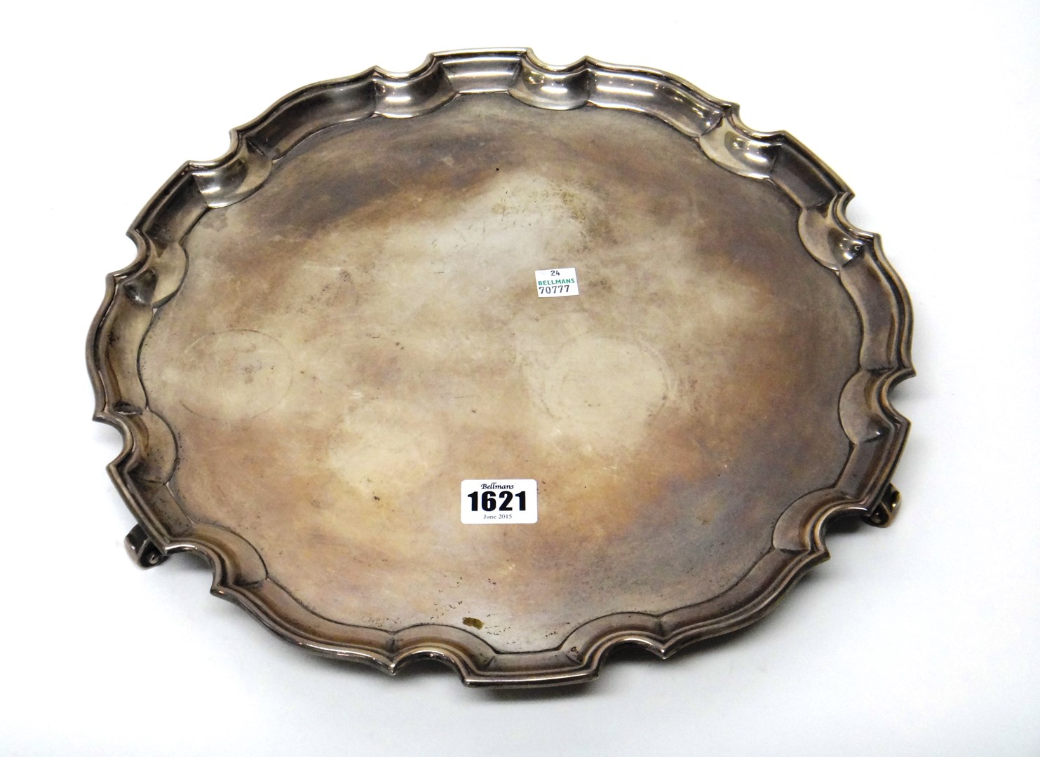 Appraisal: A silver shaped circular salver with a Chippendale style pie-crust