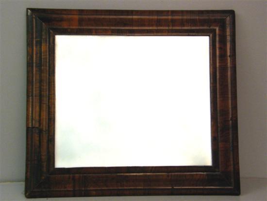 Appraisal: Walnut cushion framed mirror th century with rectangular plate h