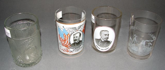 Appraisal: glasses relating to the USS Maine Dewey Schley and USS