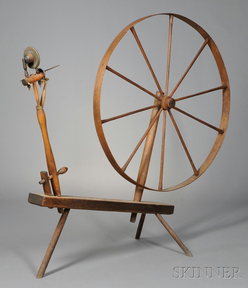 Appraisal: Shaker Ash and Maple Spinning Wheel Mt Lebanon New York