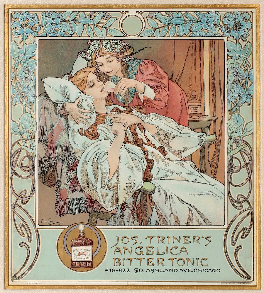 Appraisal: ALPHONSE MUCHA FOR JOS TRINER'S ANGELICA BITTER TONIC Alphonse Maria