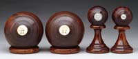 Appraisal: TWO LAWN BOWLING TROPHIES AND TWO LAWN BOWLING BALLS The