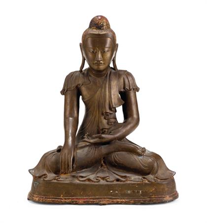 Appraisal: Large Burmese seated bronze Buddha Shakyamuni th century Mandalay style