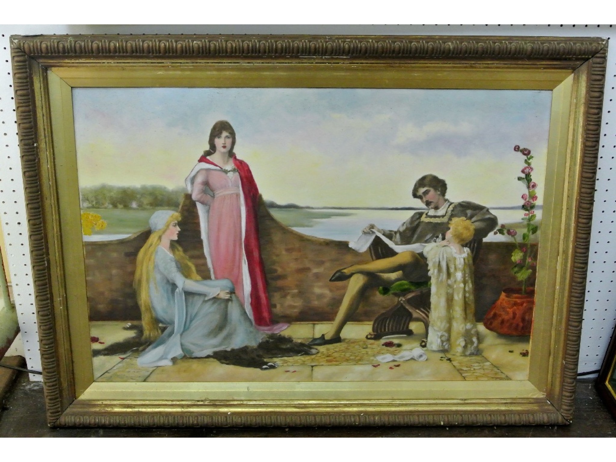 Appraisal: A late th century oil painting on canvas showing a